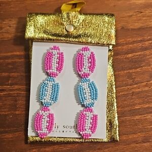 Simply Southern Beaded Football Earrings